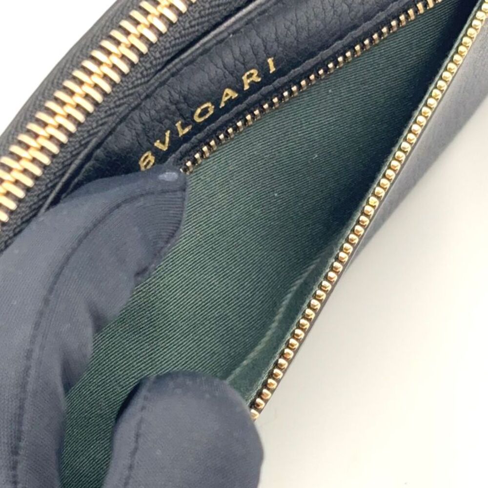 BVLGARI Leather Long Wallet Black Gold - Picture 10 of 10